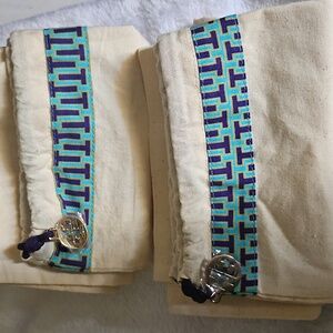 Tory Burch Cream Bag with Blue and Purple Trim